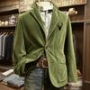 Men's Solid Color Corduroy Warm Pocket Suit Jacket Cardigan Men's Casual Suit