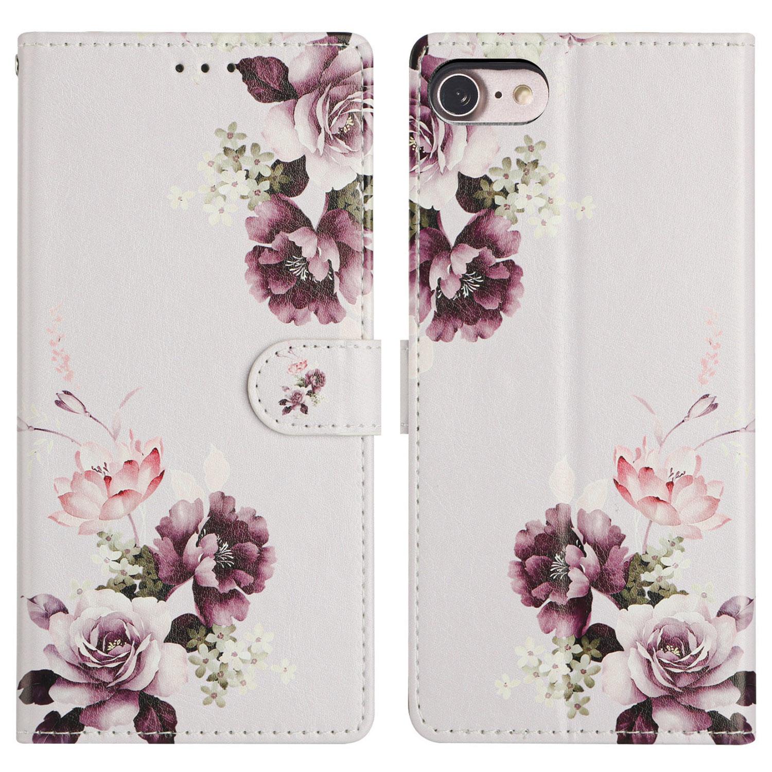 

For iPhone 16e Wallet Phone Case PU Leather Flip Cover with Stand Card Holder Painted Design C
