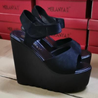 Fashion 15CM Super High Heels Wedges Women Sandals 2025 Summer Thick Bottom Peep Toe Platform Female Sandals Sexy Party Dress Show Shoes