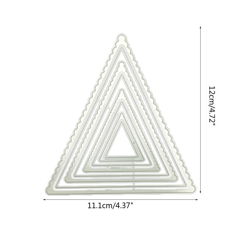 Retro for Triangle Wave Frame Cutting Die Carbon Steel Template Festive DIY Deco