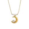 Elegant Crescent Diamond Clavicle Necklace: Titanium Steel French Design for Women