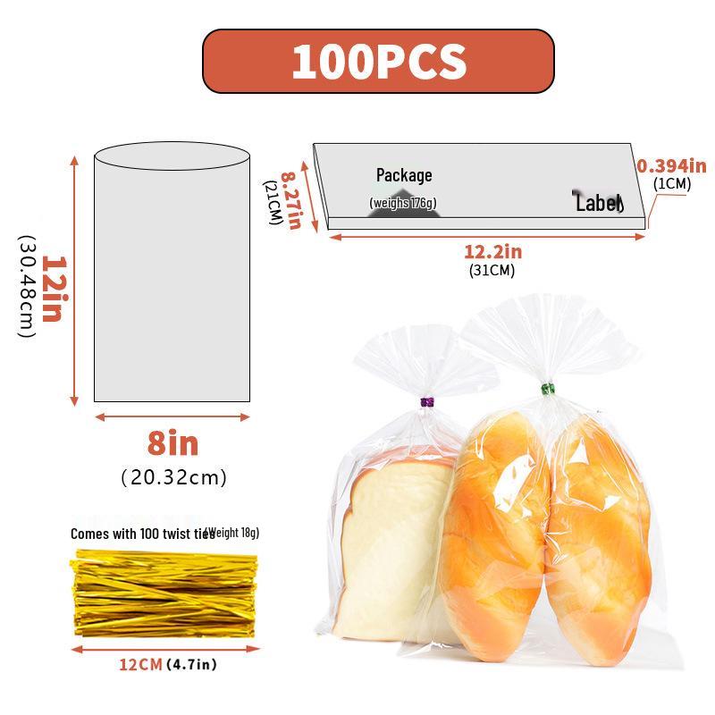 Clear Drawstring Packaging Bag for Cookies, Bread, Candy, and Baked Goods