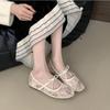 Fashion 2025 Spring Summer Lace Bow Women Mary Jane Shoes Fashion Slip On Comfort Street Style Soft Sole Female Dress Ballet Flats Shoes