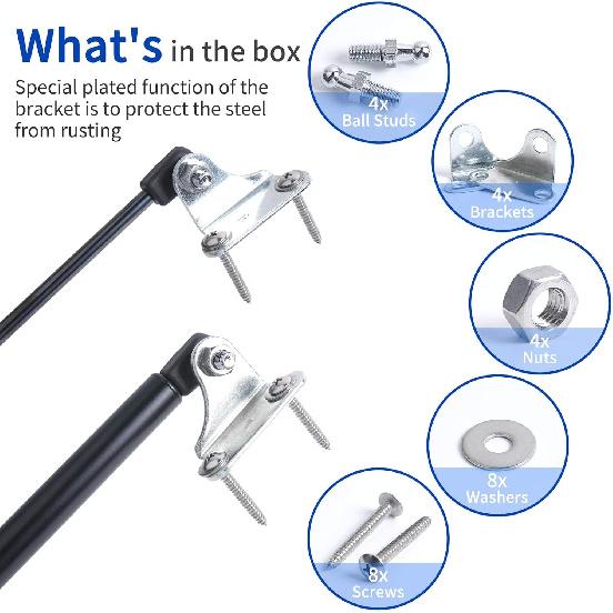 OTUAYAUTO YAQLS06 Angled Gas Strut Mounting Brackets - 10Mm Ball Stud With Screws (Pack Of 4)