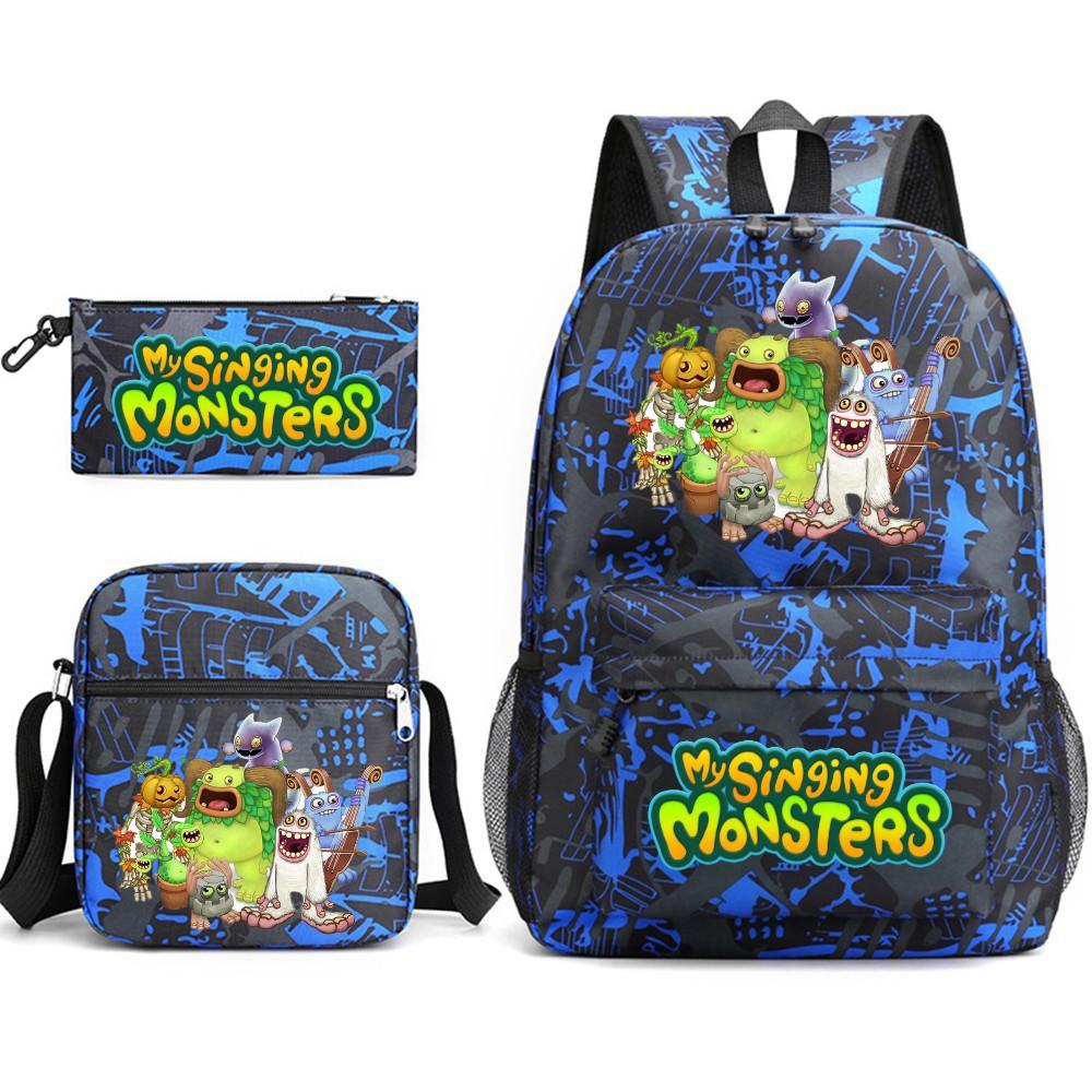 Monster Concert My Singing Monsters Three-Piece Schoolbag Backpack Large Capacity Student Schoolbag