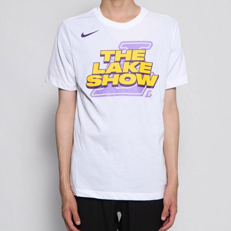 Nike Lakers Short Sleeve T-Shirt Men Tops White AT0813-100