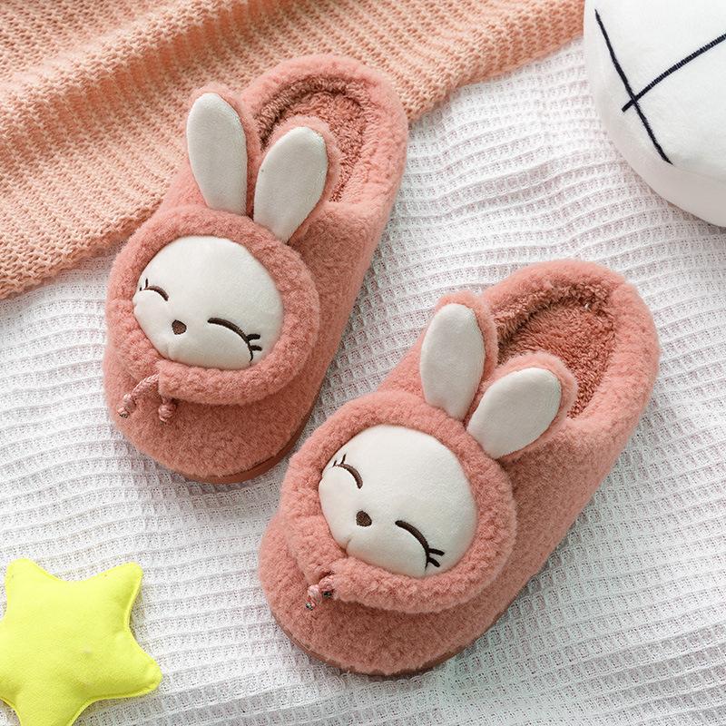 Autumn and Winter Couple Cotton Slippers for Female Home Use, Indoor Postpartum Warmth, Anti Slip Plush Home Furnishings, Cotton Slippers