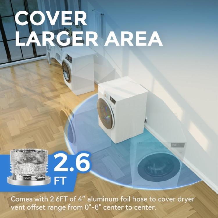 180 Degree Steel Dryer Vents Connector Magnetic Quick Connect Design Heat Resistant Adapters for Improved Ventilation