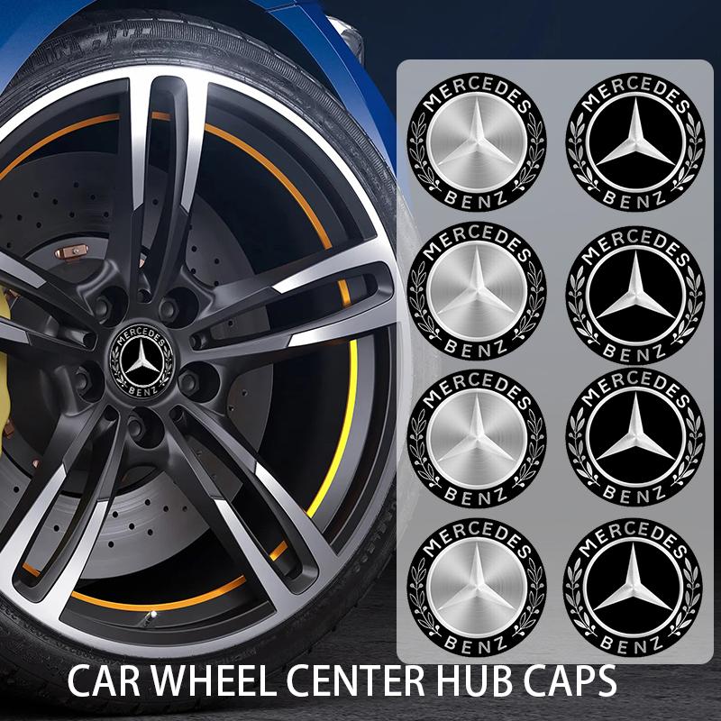 For Benz W2032026 New 56mm/65mm Car Wheel Center Hub Caps Emblem Badge Stickers Key Case for Mercedes Benz W206 Class C200L