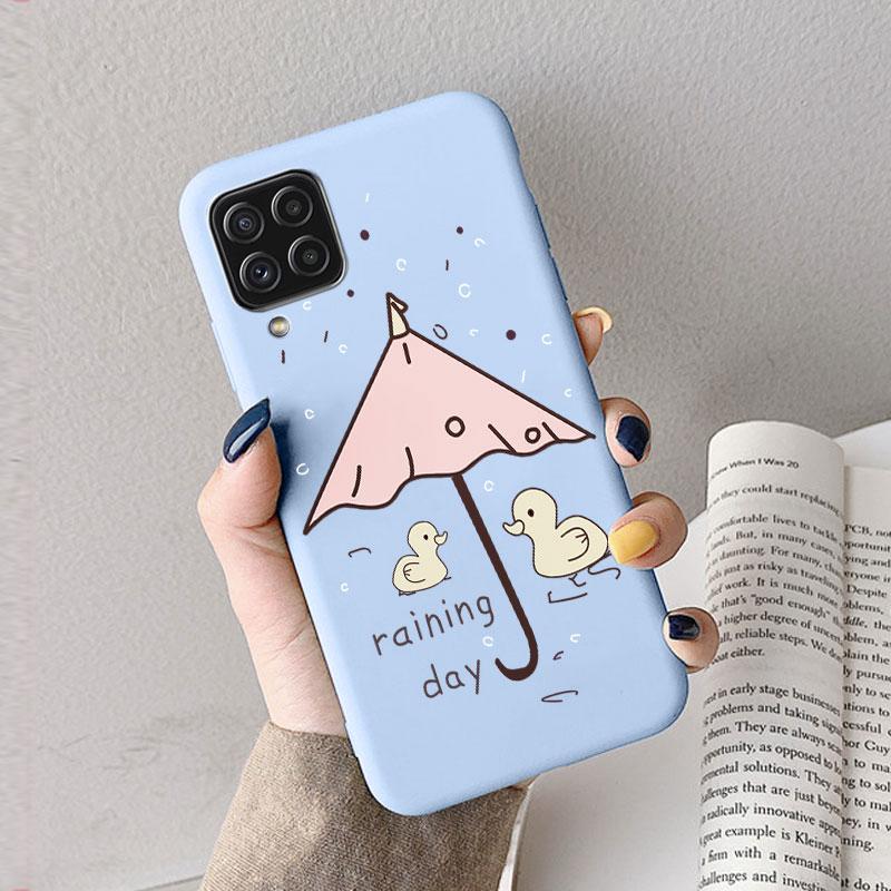 Hülle Für Samsung A12 5G M12 F12 A 12 Süßes Herz Blume Rückseite Weiches Silikon Matt Schutzhülle Für Samsung Galaxy A12 5G