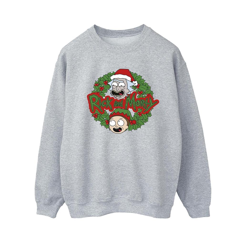 Rick And Morty Womens/Ladies Christmas Wreath Sweatshirt