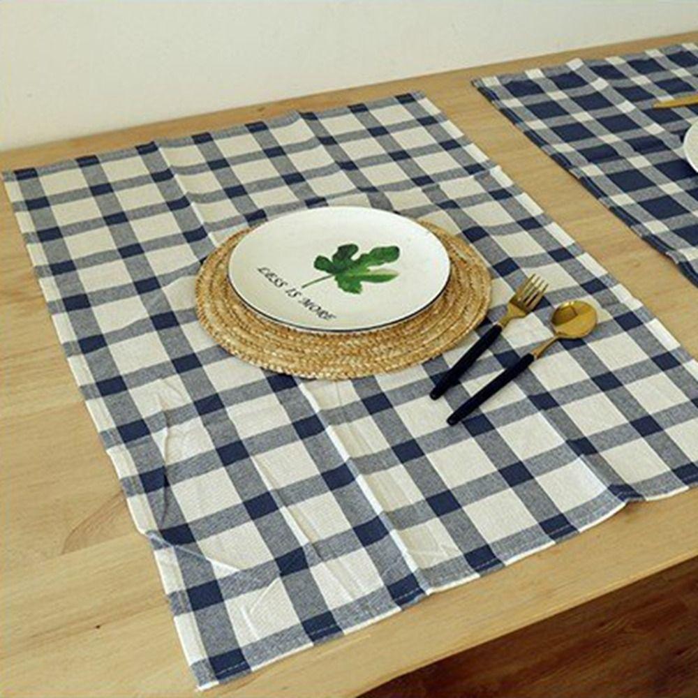 2 ks 46x70cm Bavlněná utěrka Modrá utěrka na vinné sklenice Geometrická kostkovaná podložka na stůl Svatba