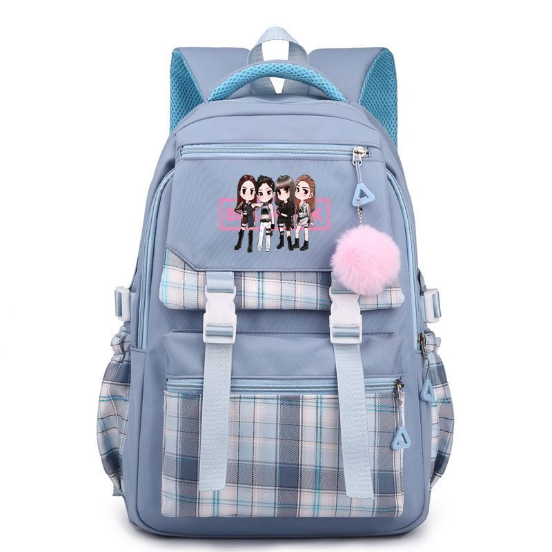 Korean Style Printed Nylon Backpack for Students Large Capacity School Bag Fashionable Commute Shoulder Bag with 15 Inch Laptop Compartment KTB