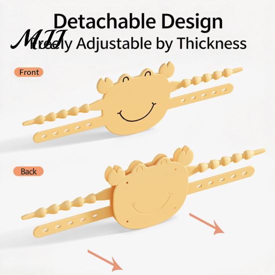 Impact Absorbing Pad Silicone Door Latch Silencer, 5-Position Adjustable Lock Buffer Cover, Cartoon Flexible Guard Crab Soft Slam Stopper for Bedroom