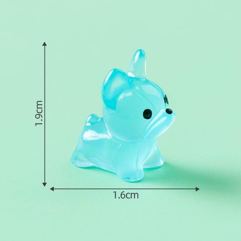 30Pcs Mini Luminous Cute Puppy Accessories Toy Lovely Doggy Glow In The Night Fairy Garden Miniatures Dog Desk Decoration Gift