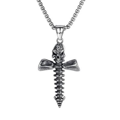 Hip Hop Jewelry Skull Necklace, Titanium Steel Men'S Skull Necklace