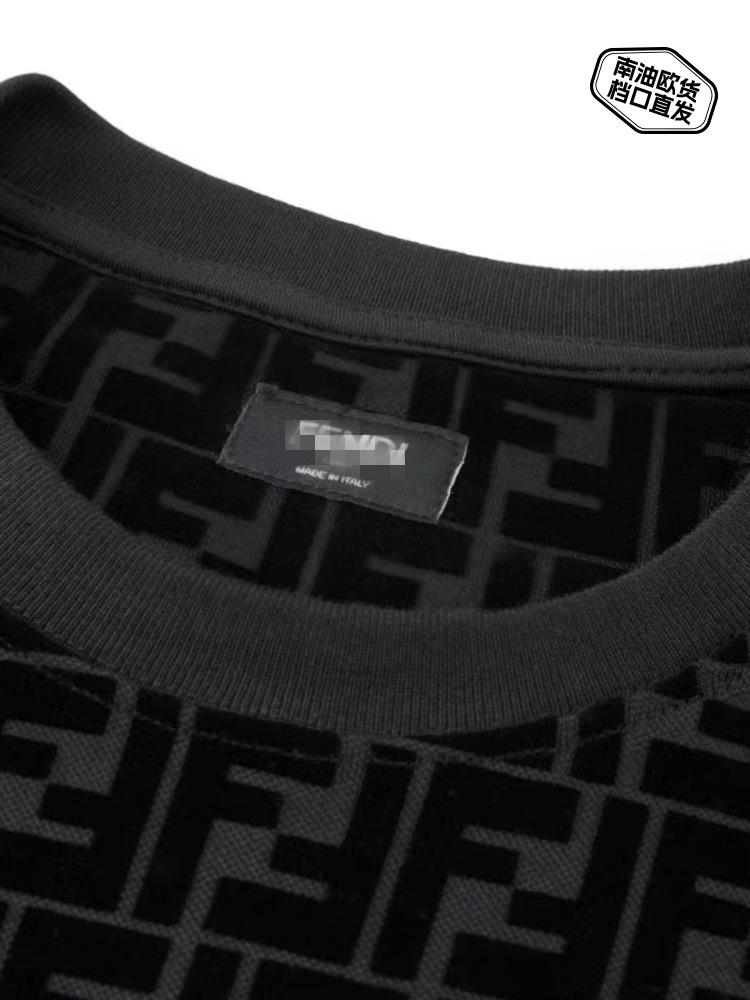 Unisex Černá Žakárová Pletená Mikina s Designem Písmen, Dlouhý Rukáv, Kulatý Výstřih