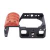 JLwin Camera Cage with 3 8in Locating 1 4 In Threads Cold Shoes Wooden Handle Video Camera Cage Rig for ZV E10