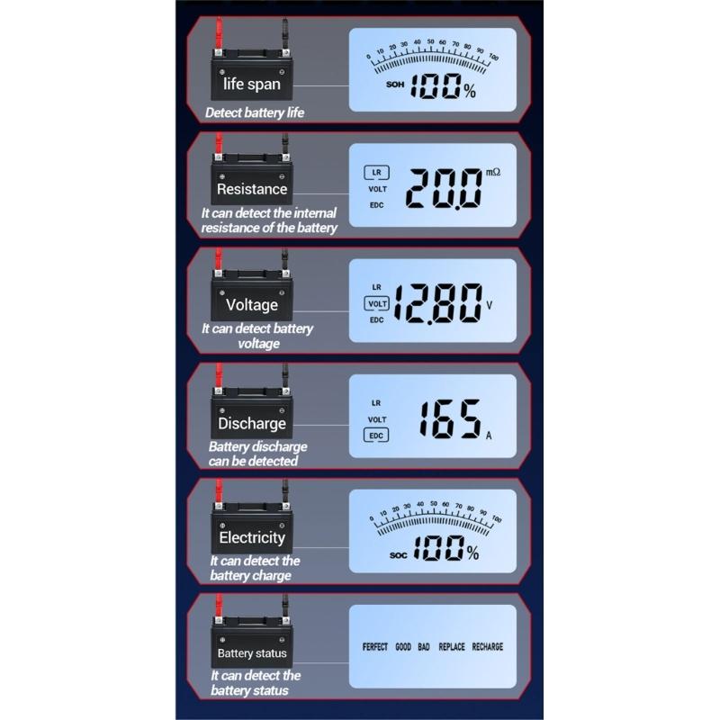 Digital Display Car Battery Measurement Tester With Voice Guidance For Voltage Internal Resistance And Life Analysis