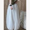 Plus Size Loose Lantern Pants for Women - White, Wide-Leg Design for Spring, Summer, and Autumn