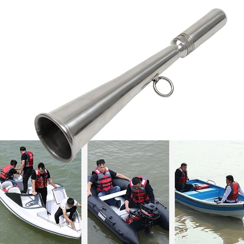 Marine Handheld Foghorn Stainless Steel Loud Air Horn High Decibel Marine Horn for Fishing Boats Yacht Accessories