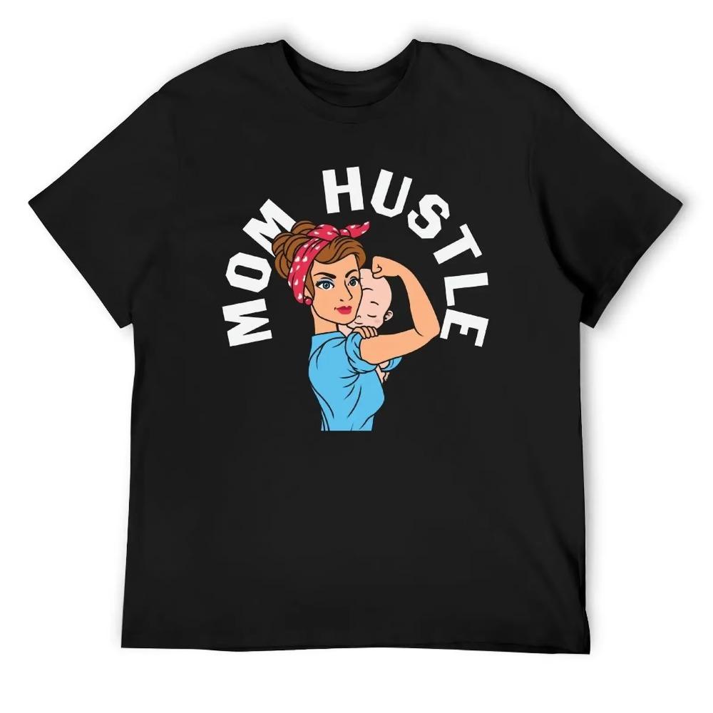 

Mother s Day Mom Hustle Men s Vintage Wash Fu Tshirt Novelty T-shirt Round Neck Sports Funny Sarcastic Home USA Size M чёрный