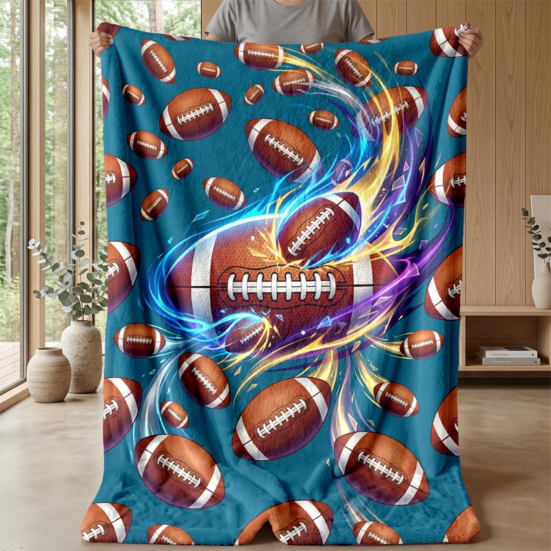 Football Crown Glory Theme blanket Lightweight Warm Flannel Blanket Decorative Throw Blanket for Home Decoration