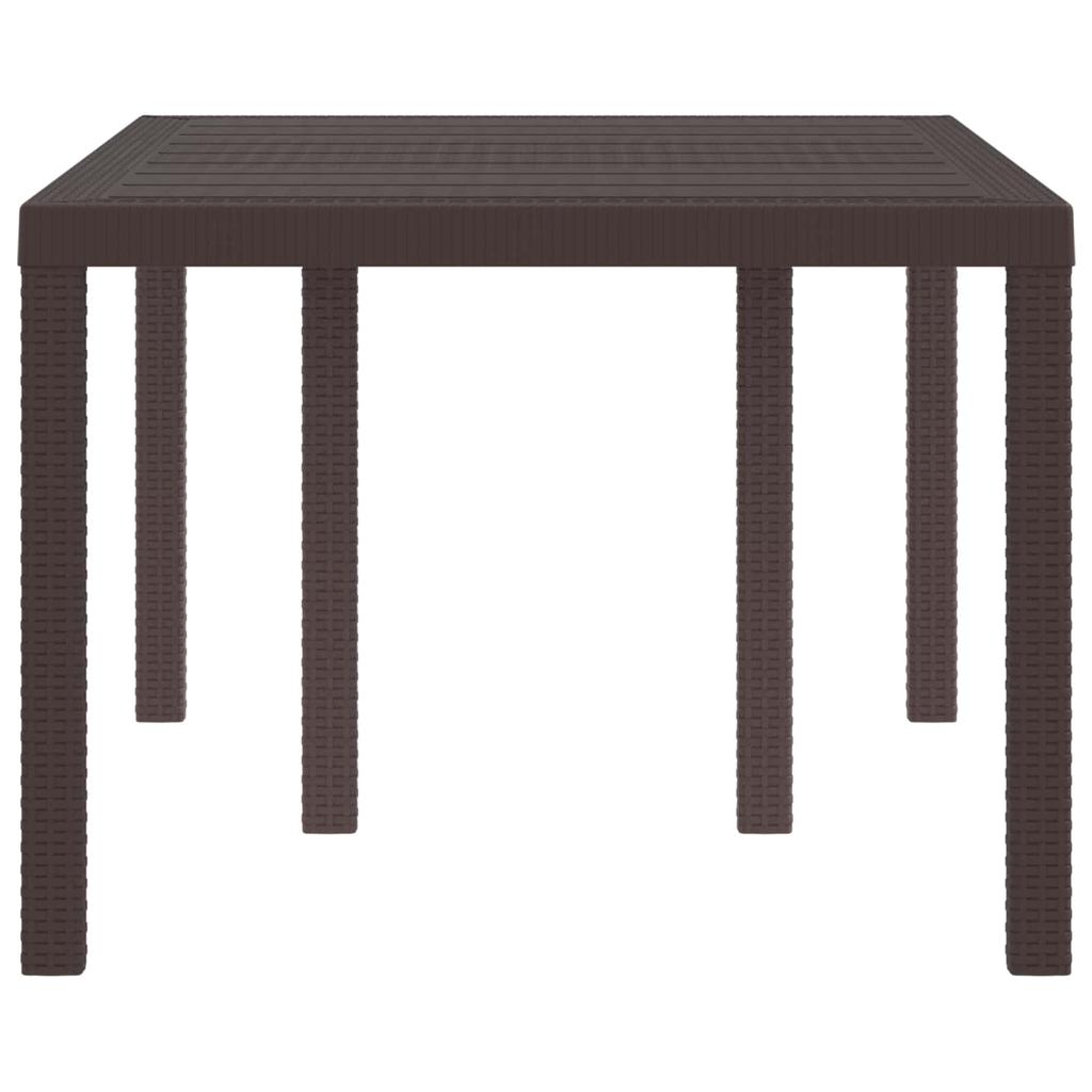 Brown Garden Table 150 x 100 x 73 cm Poly Rattan