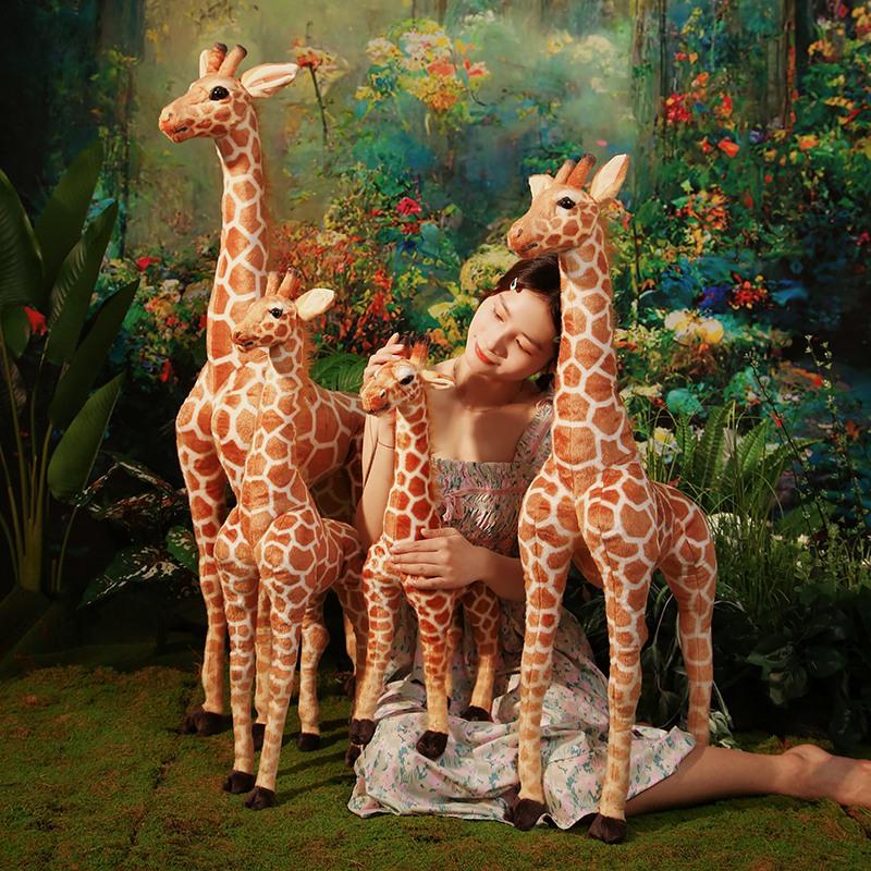 Favorite Toy Unisex Kids Giraffe 50-100Cm Giant Simulation Plush Toys Lifelike Wild Animal Stuffed Doll Soft Kids Toys Baby Bedroom Decor Gifts
