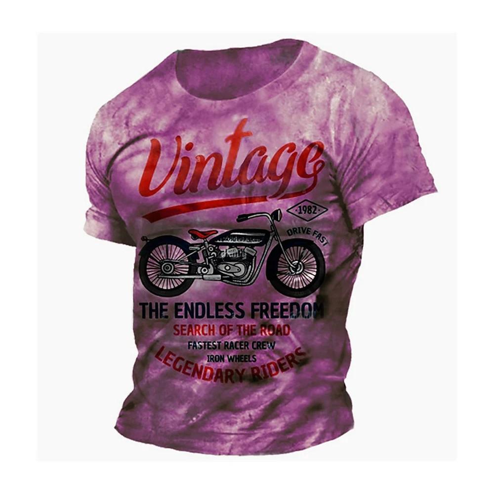 Retro Design Motorcycle Poster 3D Printed Men's T-shirt Summer New Oversized Quick Drying Sports T-Shirts