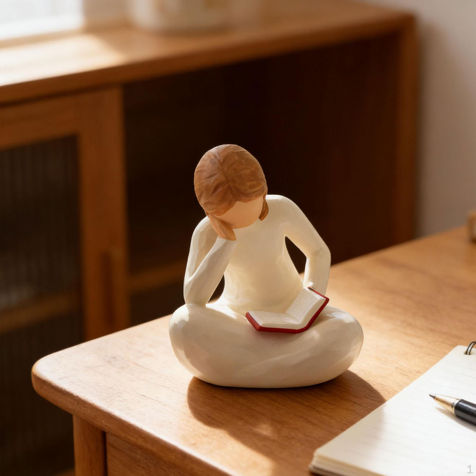 

Reading Thinker Statue Women Modern Art Ornament Sculpture Aesthetic