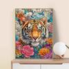 5d DIY Diamond Painting Cross Stitch Tiger Diamond Embroidery Mosaic Flowers Full Round Drill Home Decor