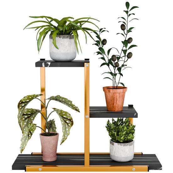 Pflanzenständer Indoor Etagen-Pflanzenständer für Zimmerpflanzen Mehrfacher Eck-Blumenständer für Wohnzimmer Mehrschichtiges Eisenkunst-Pflanzenregal