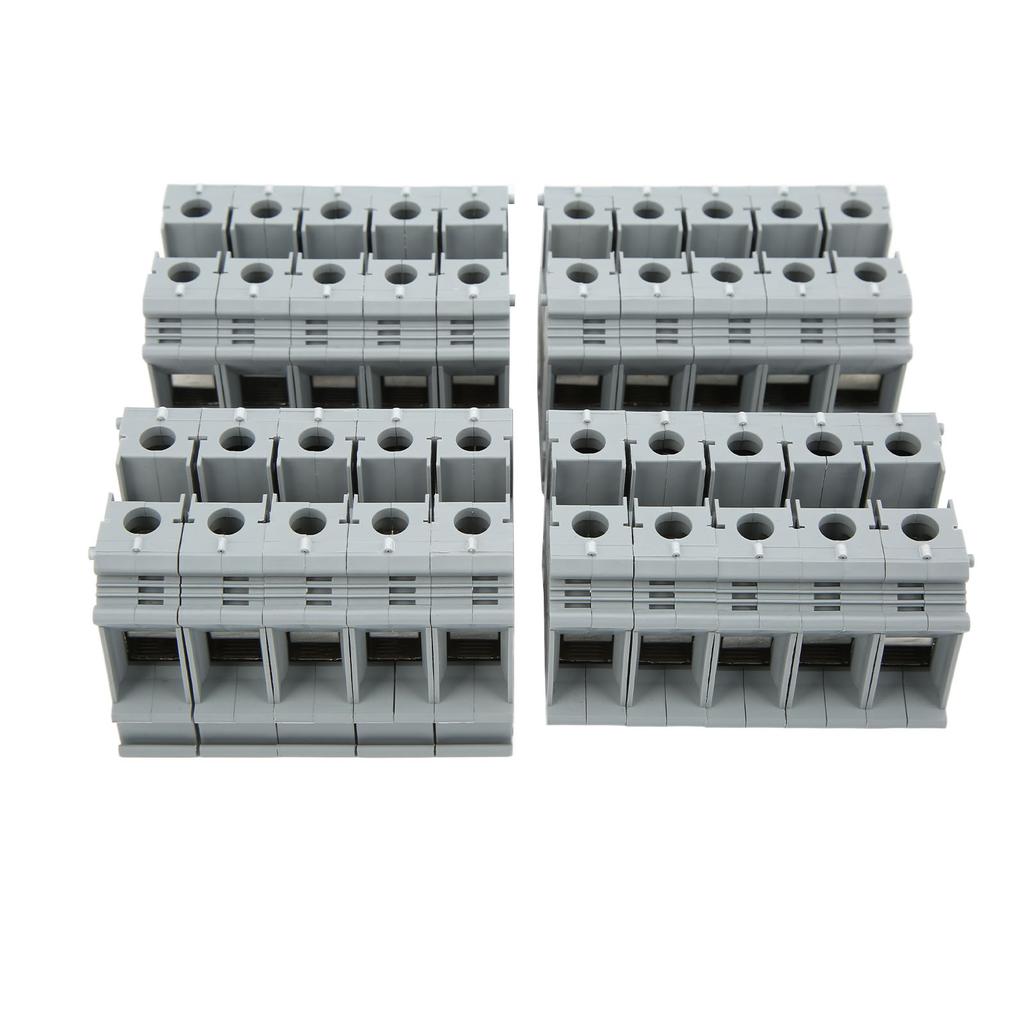 20pcs Terminal Block Rail Type 125A 800V Powerful Conductivity Ground Terminals for Electrical Wire