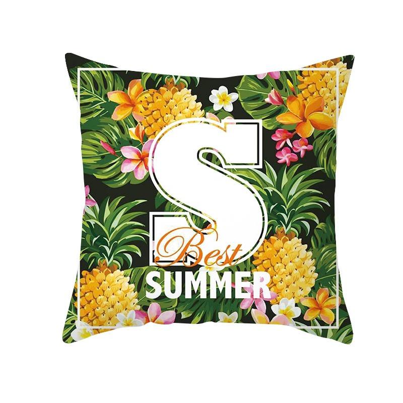 Plant Flower Creative Letter Pattern Printing Cover Car Sofa Cushion Cover Luxury Home Decoration Cushion Cover
