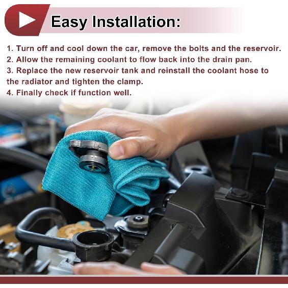 1 Set Engine Coolant Reservoir Water Expansion Tank for Jeep Compass 2017-2022 Coolant Radiator Reservoir Bottle with Cap No.68289857AA/68250057AA
