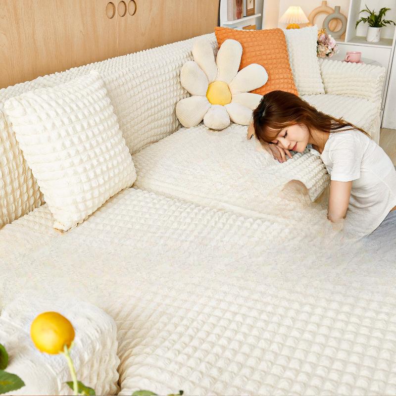 Seersucker Sofabezug Stretch All-Inclusive Universalbezug Sofakissen Vier Jahreszeiten Universalpolster