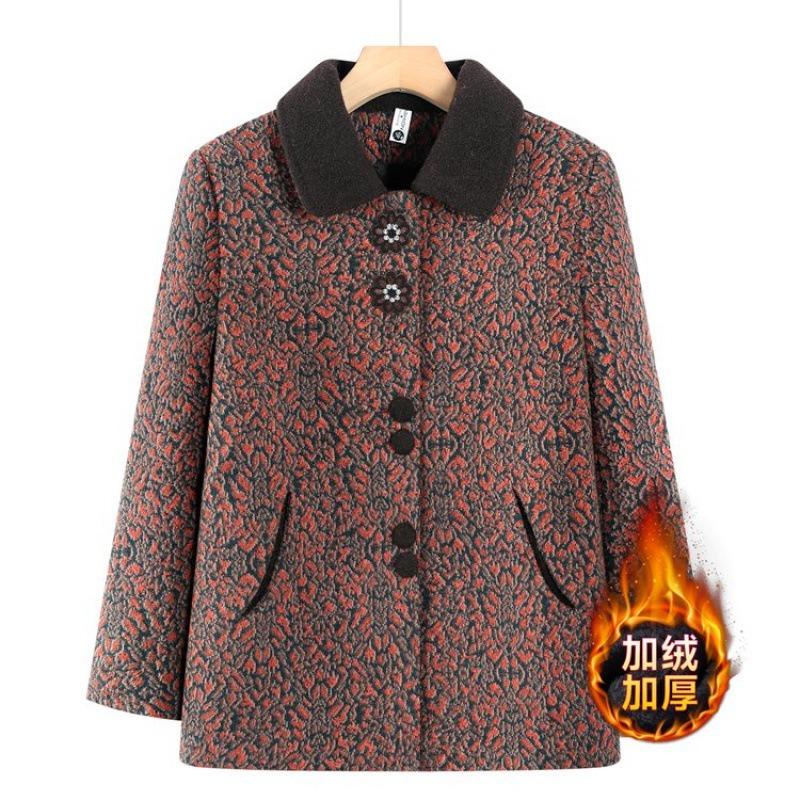 Elderly Mother Winter Coat Velvet Warm Grandma Winter Top Thickened Old Lady Mink Jacket