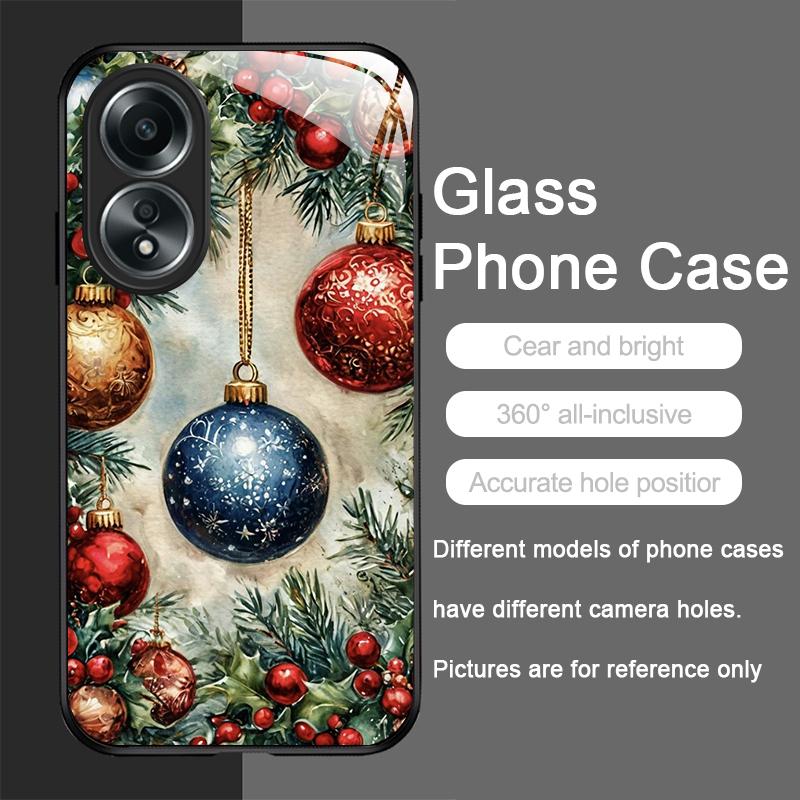 

Cute Bookshelf Christmas Print Tempered Glass Phone Case for OPPO Realme 14 13 ProPlus 12 11 10 9i Neo 3 2T X7 PRO C75 C67 Cover Realme C67 4G