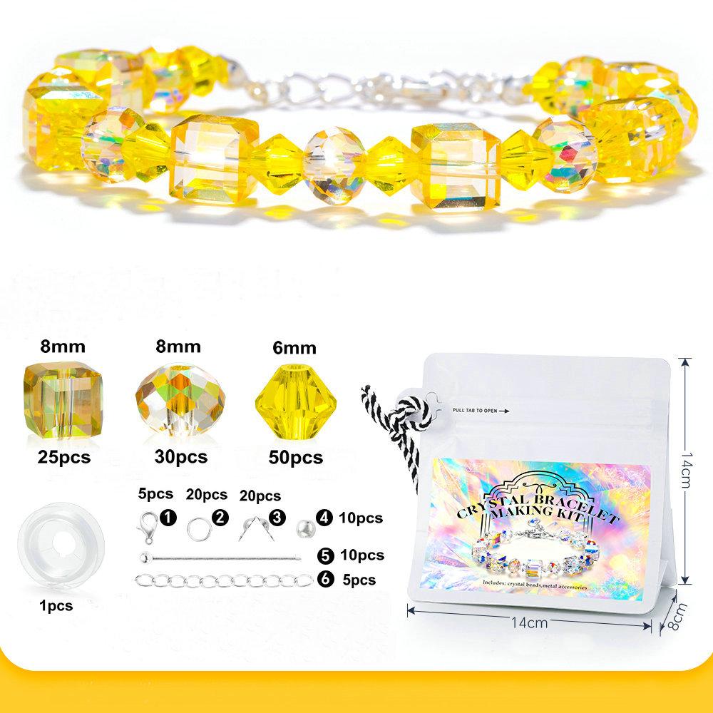 Bracelet Making Kit AB Color Glass Cube Beads Sparkle Butterfly Crystals Beads Kit for Jewelry Making Necklaces DIY Crafts
