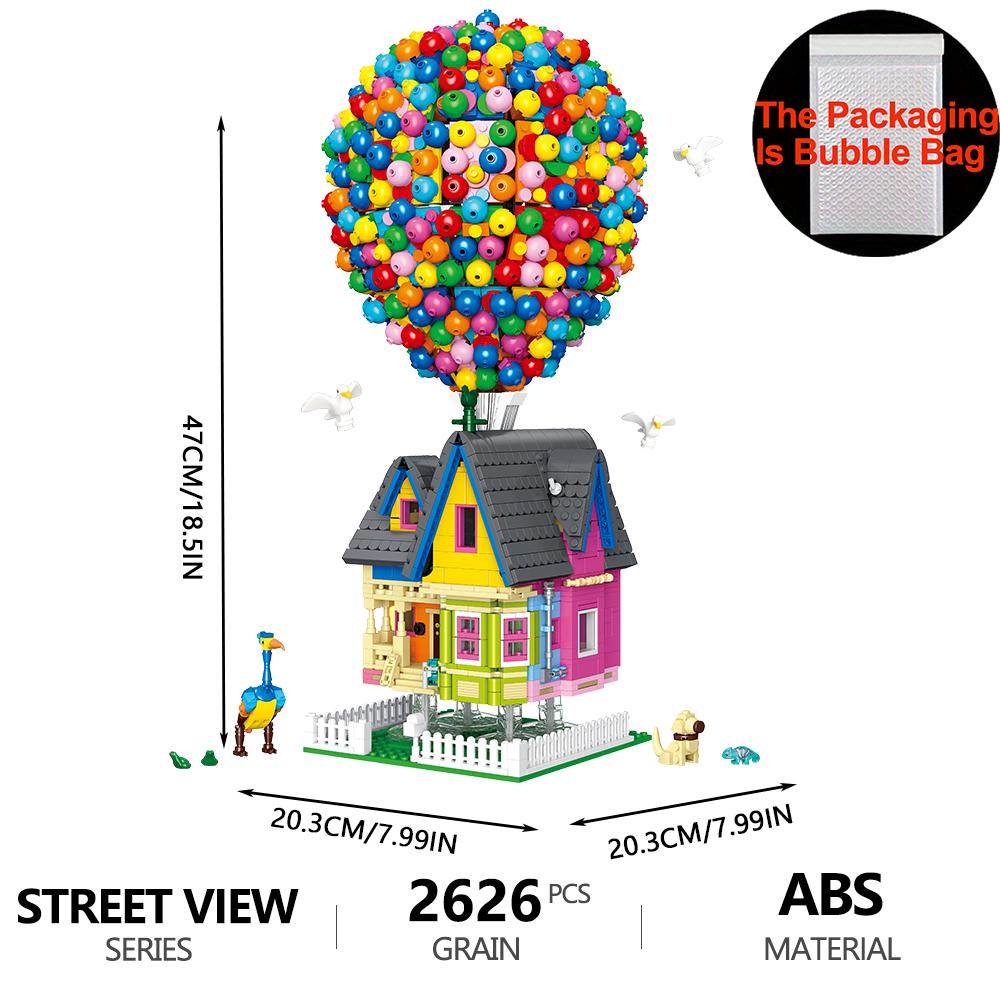Street View Flying House Worldwide Building Blocks MOC Creative Expert City Model Series Bricks Classic Film Toys For Kids Gifts