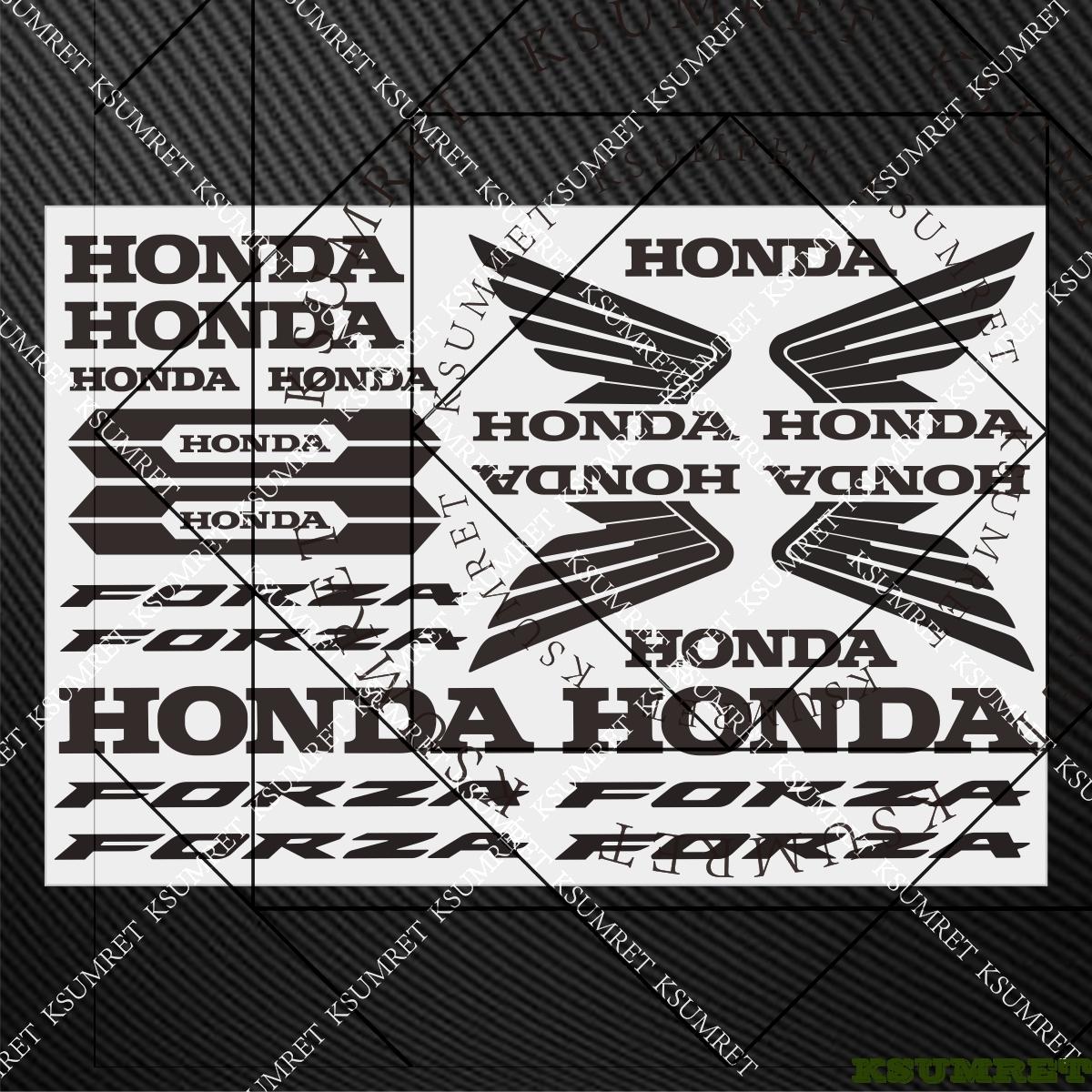 For Honda Forza Stickers Motorcycle Sticker Forza 350 750 Skateboard Helmet Fuel Tank Tail Box Decals чёрный