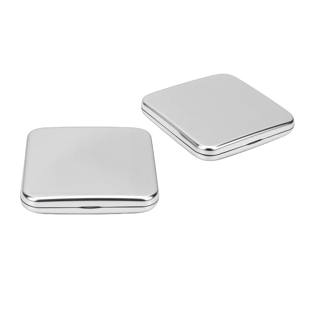 2pcs Stainless Steel Mirror Double Sided Portable Folding Unbreakable Makeup Mirror for Purse  