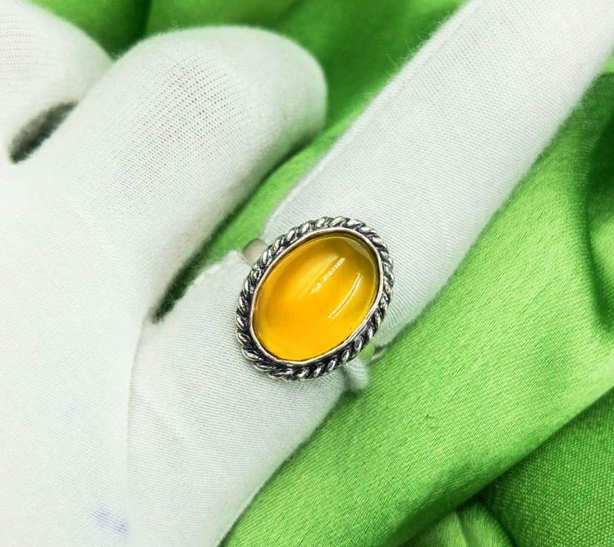 

Кольцо из желтого оникса 925 пробы с серебряным покрытием US SZ 8 MM-R126