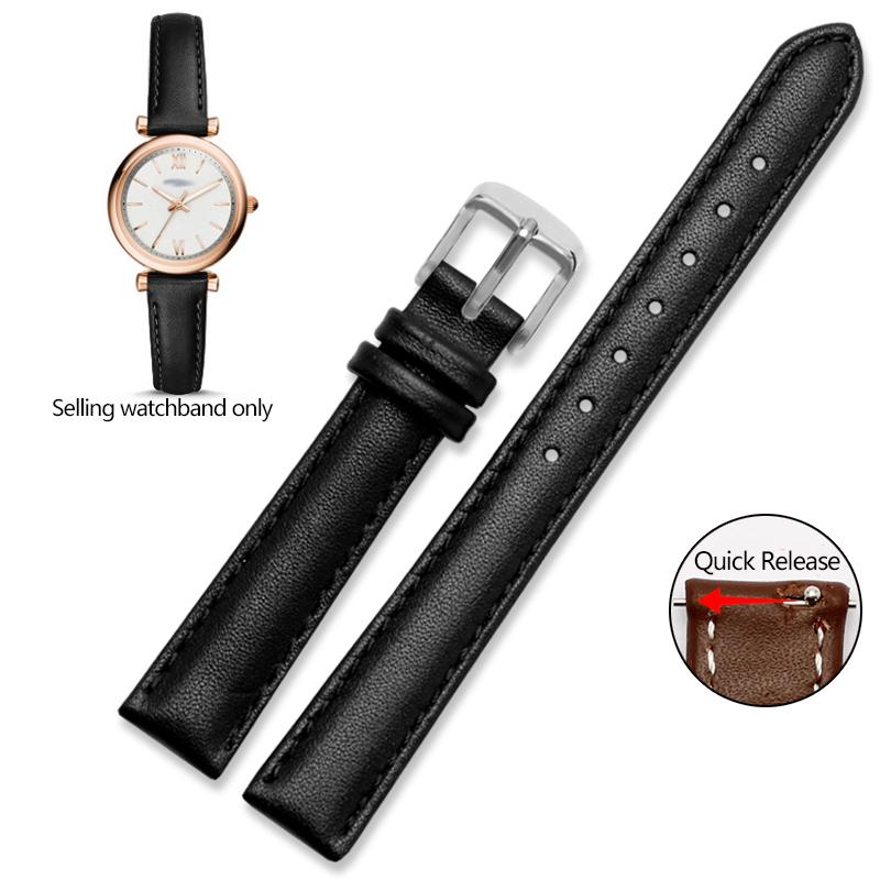 Genuine Leather Watchband for Casio Citizen Fossil Plain Watch Strap Folli Ladies Bracelet Blue Pink Brown 14mm 16mm 18mm 20mm