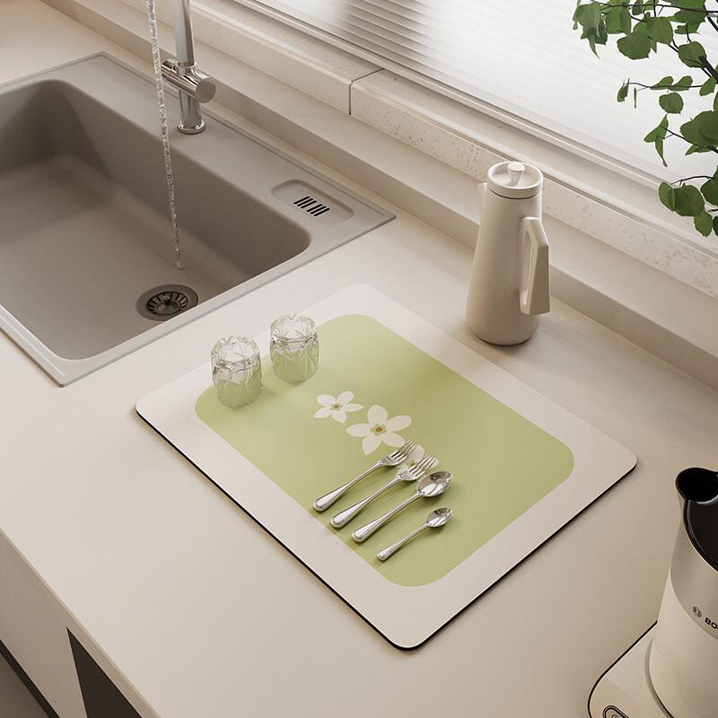Ruhan Flower Bathroom Countertop Absorbent Mat