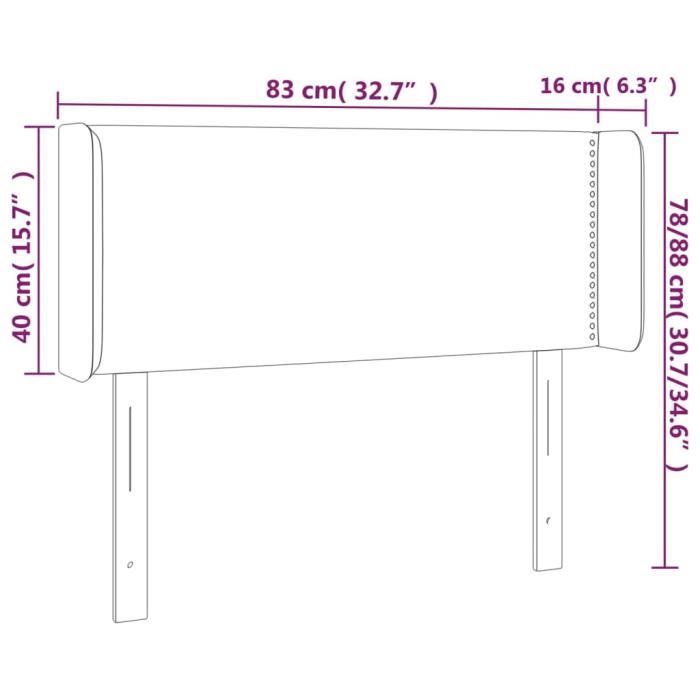 VidaXL Headboard with Ears Light Grey 83x16x78-88 Cm Fabric3118602