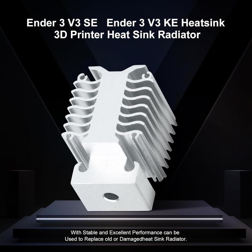 3D Printer xirbbo Heat Dissipation Block, Ender 3 V3 Silver Aluminum 3D Printer Heatsink Radiator, Hotend Replacement Parts 3D Printing Heatsink