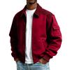 Men's Solid Color Pocket Zipper Jacket Men's Sports Large Size Casual Jacket