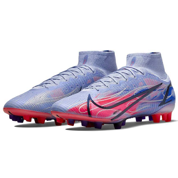 Nike Kylian Mbappé X Mercurial Superfly 8 Elite AG Flames Unisex Sneakers Purple Light-Thistle Indigo-Burst DJ3973-506